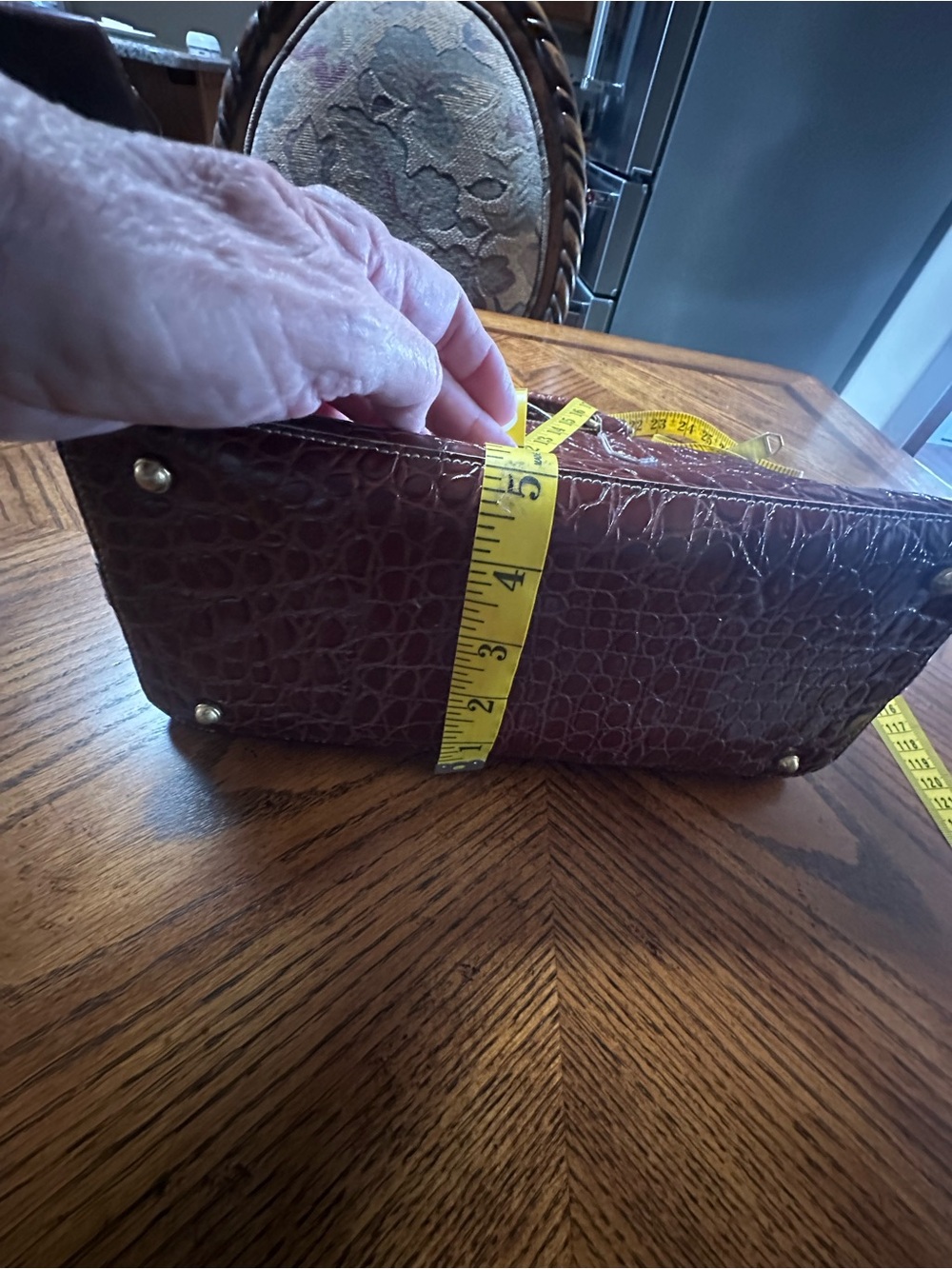 Brahmin Brown Croc-Embossed Satchel **READ** - Picture 11 of 11